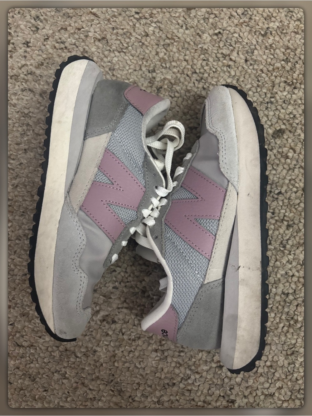 New Balance Gray and Purple Women's Retro Runner Sneakers